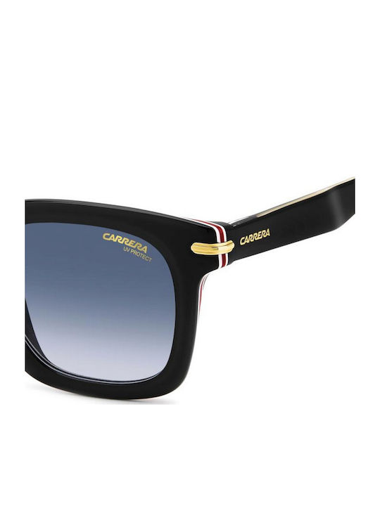 Carrera Unisex Sunglasses with Black Horn-Rimmed Frame and Grey Gradient Lens