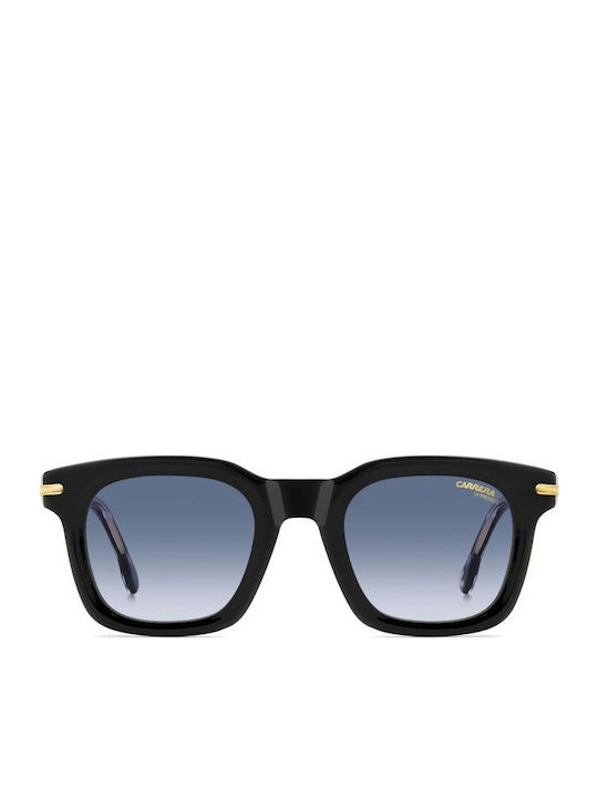 Carrera Unisex Sunglasses with Black Horn-Rimmed Frame and Grey Gradient Lens