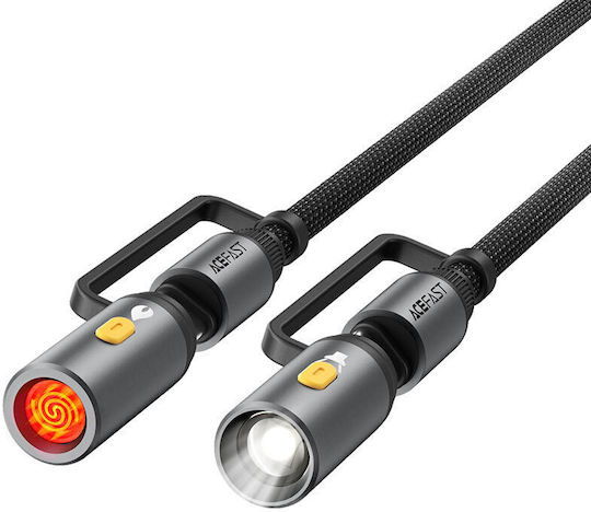 Acefast LED USB to Type-C Cable 3A Μαύρο 1.2m
