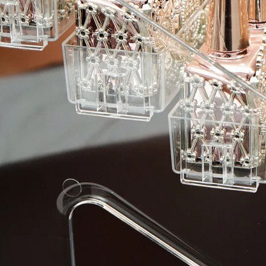 Tabletop Transparent Nail Polish Stand 7 Snap-On Shelves 22.9x29.3x31.2cm