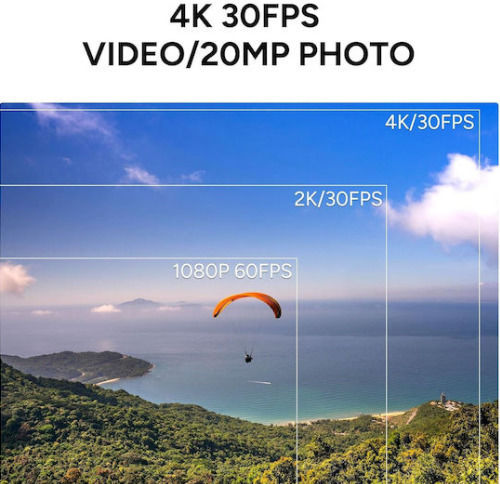 SJCAM C110 Action Camera 4K Ultra HD Underwater With Case Standard With Screen And Wi-Fi Black