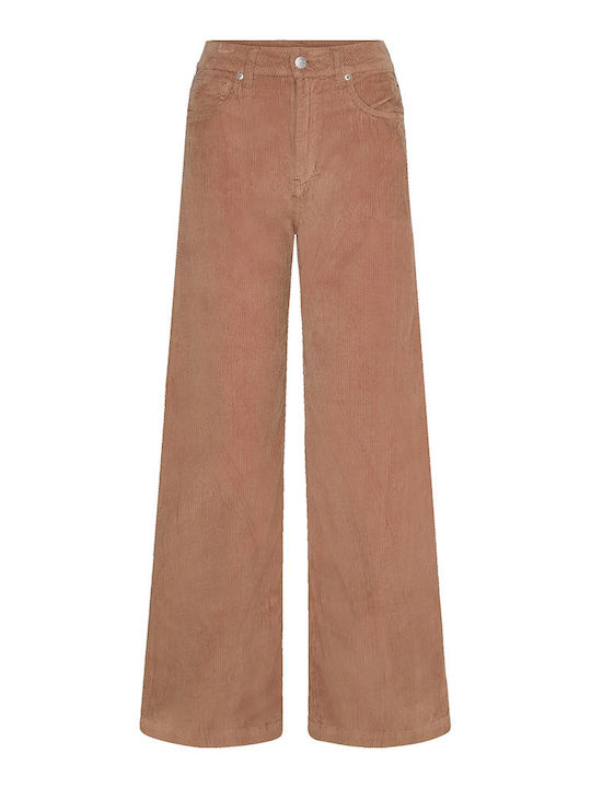 Surf On Cloud Women's High-waisted Fabric Trousers Brown