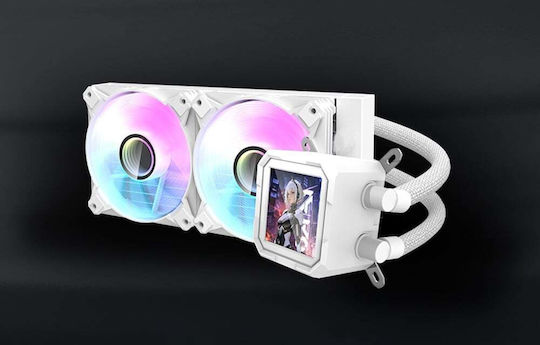Darkflash Υδρόψυξη AIO CPU με 2 Ανεμιστήρες 120mm και ARGB Φωτισμό Λευκή