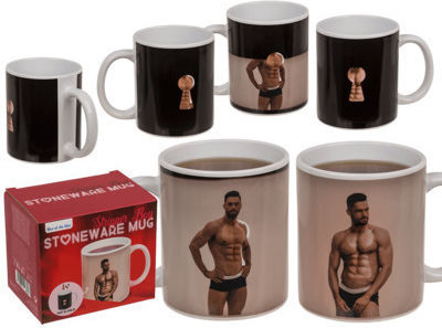 Stoneware Heat Change Mug Stripper Man 300ml