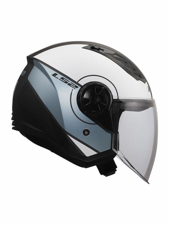 LS2 Airflow Ii Cover Мат Сиво/Синьо Каска За Мотор Джет ECE 22.06 1200гр