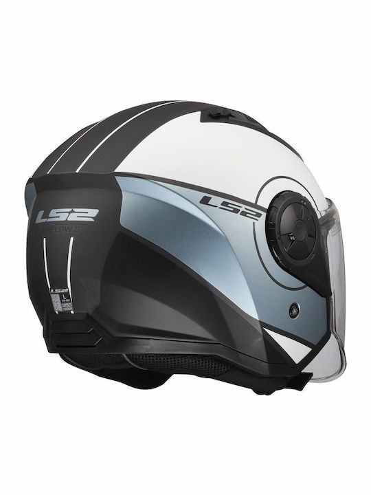 LS2 Airflow Ii Cover Мат Сиво/Синьо Каска За Мотор Джет ECE 22.06 1200гр