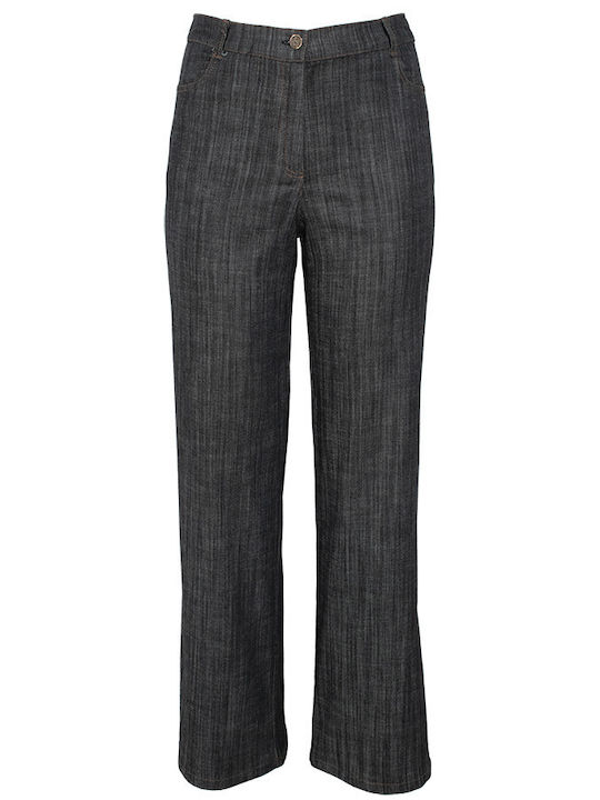 High Waist Women's Jean Trousers Flared Gray