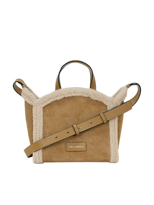 Karl Lagerfeld Circle Leather Women's Tote Bag Suede