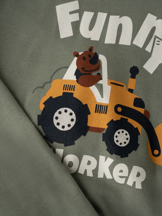 Minerva Παιδική Πιτζάμα Χειμωνιάτικη Funny Worker
