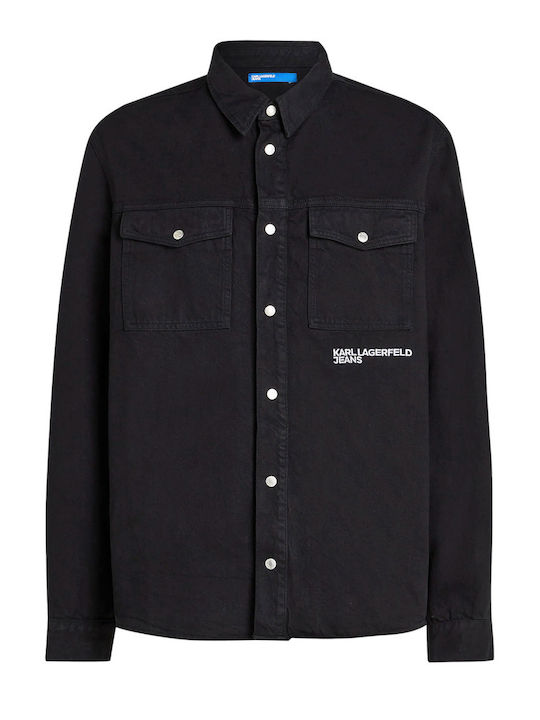Overshirt Long-sleeved Cotton Shirt Black