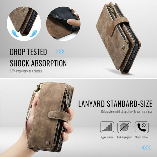 Caseme Multifunktionale Brieftasche Leder / Synthetisches Leder Braune für iPhone 17 Pro Max