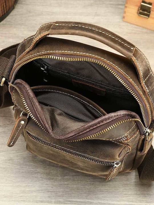 Leder Herren Schulter / Crossbody Braun Tasche