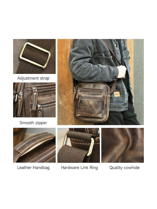 Leder Herren Schulter / Crossbody Braun Tasche