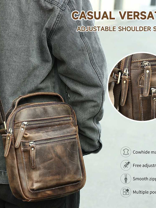 Leder Herren Schulter / Crossbody Braun Tasche