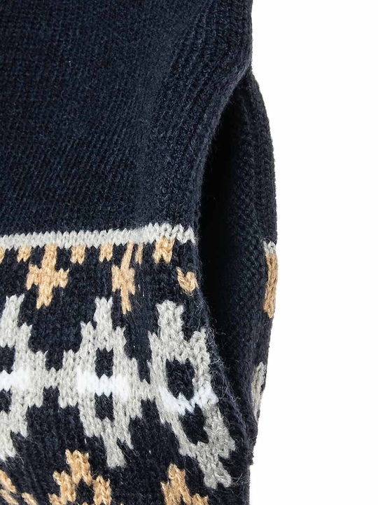 Kids Cardigan Knitted with Hood Navy Blue