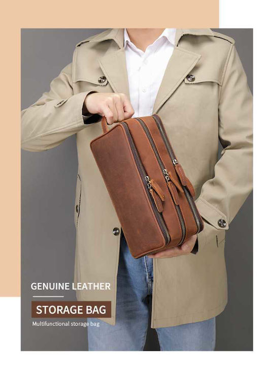 Leder-Kulturbeutel – Handtasche Cardinal 3007 Braun