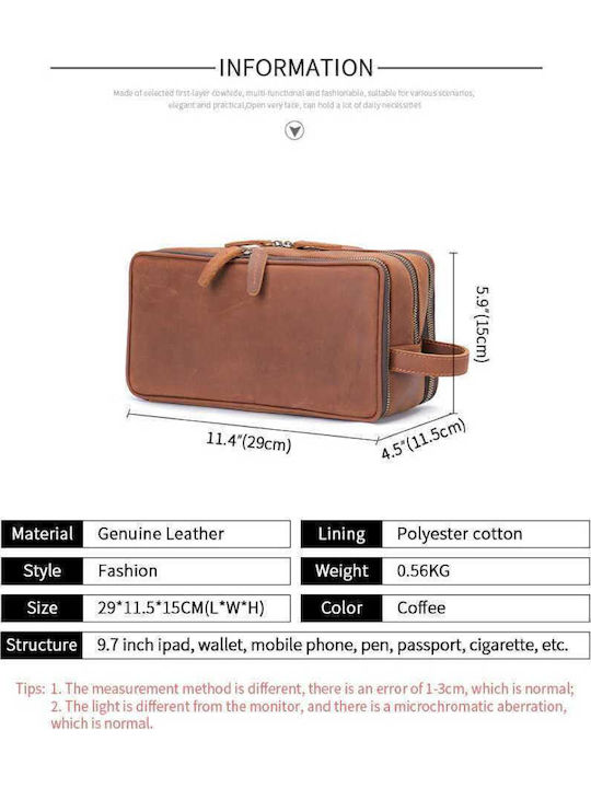 Leder-Kulturbeutel – Handtasche Cardinal 3007 Braun