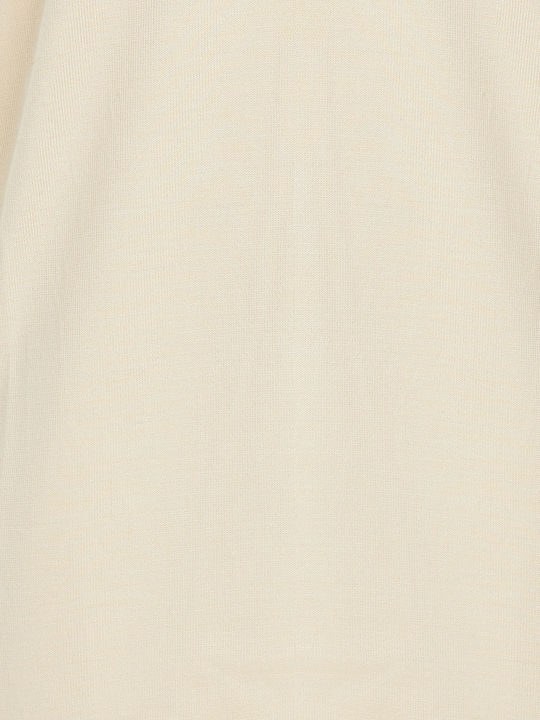 Bluza Damă Mânecă Lungă Pulover cu Decolteu în V Ecru 0000.5536.1.NETTO-vanilla