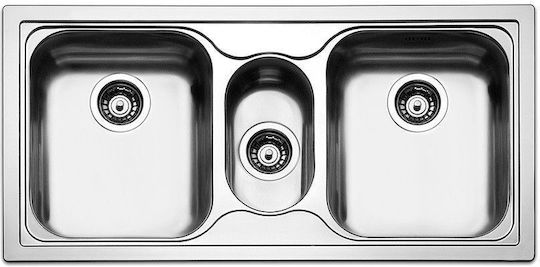 Apell Anniversario 8312 Ένθετος Νεροχύτης Inox Σατινέ Μ100xΠ50cm Ασημί