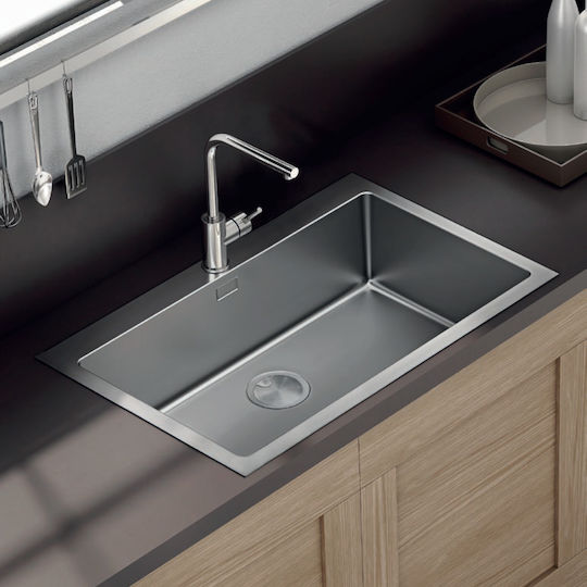 Apell Linear Plus LNP77 Ένθετος Νεροχύτης Inox Σατινέ Μ77xΠ51cm Ασημί
