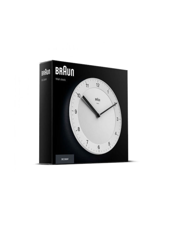 Braun BC06W Silent Ceas de Perete Plastic Alb Ø20cm
