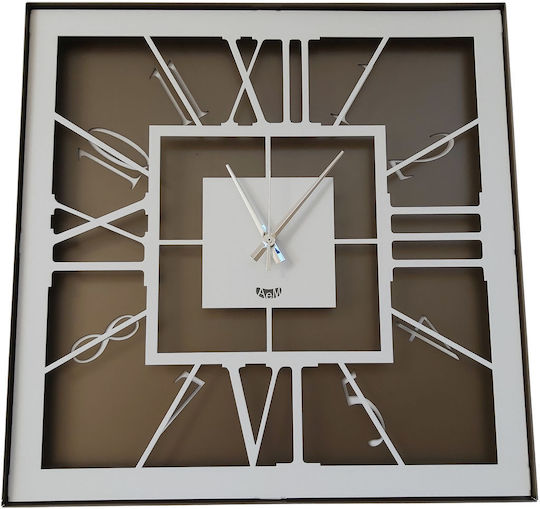 Arti E Mestieri Wanduhr Metallisch Braun 50x50cm