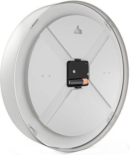 Mebus Wall Clock Metallic White Ø30cm