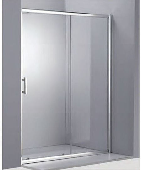 Gloria Dias 2 Duschwand für Dusche mit Schieben Tür 116-120x185cm Chrom