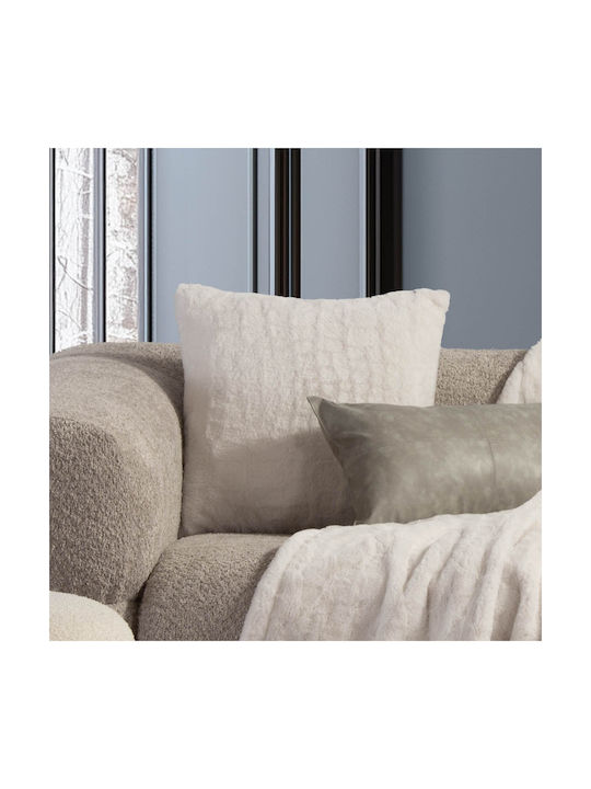 Nef-Nef Homeware Home Sofa Cushion Velvet Ecru 45x45cm