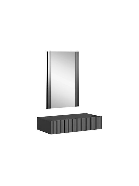 Remeta 108 Wooden Makeup Dressing Table Charcoal with Mirror 80x42x97cm