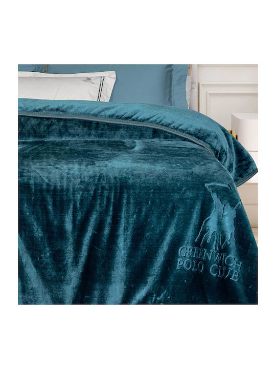 Greenwich Polo Club 3498 Κουβέρτα Βελουτέ Μονή 160x240εκ. Μπλε