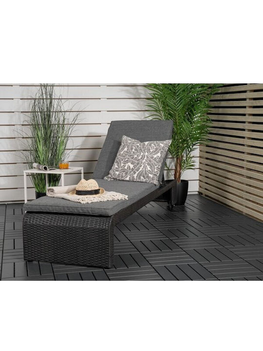 Deckchair Plastic with Cushion Gray 60x32cm.