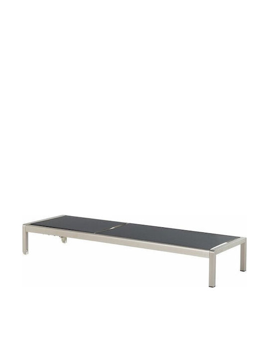 Deckchair Metallic with Cushion Black 64x29cm.