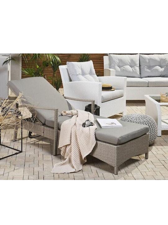 Plastic Garden & Pool Deckchair with Pillow 63x31cm