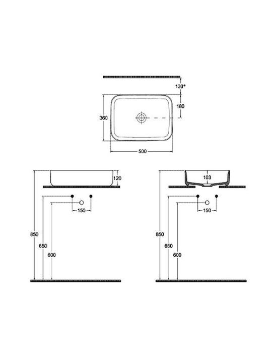 Isvea Countertop Sink Porcelain 50x36cm Perol Green