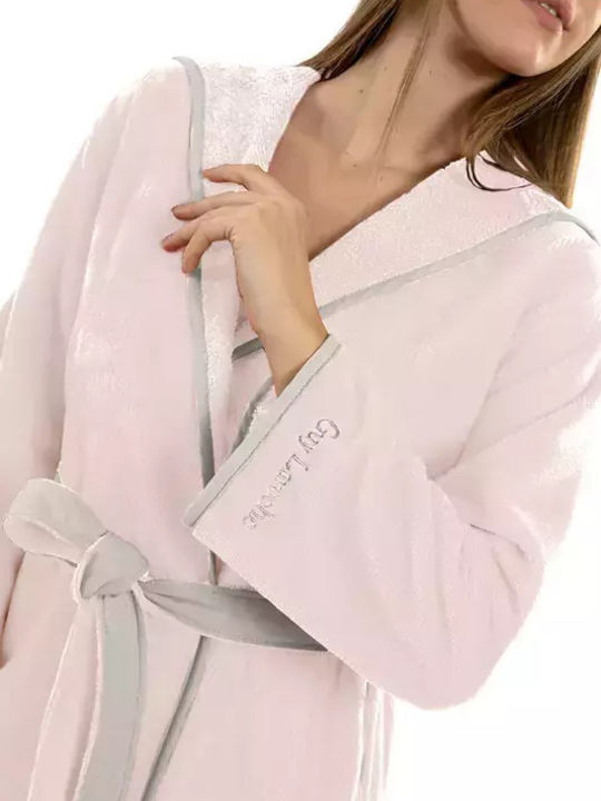 Guy Laroche New Comfy Bademantel mit Kapuze Pudra