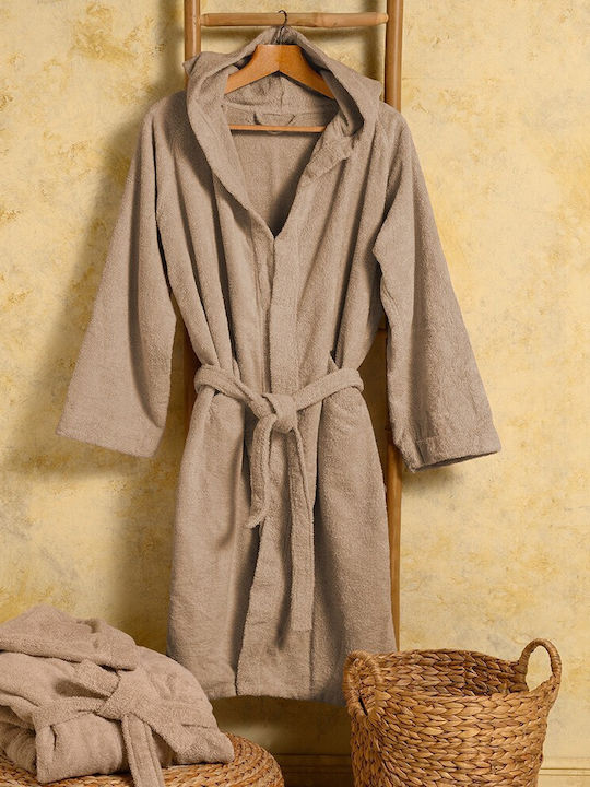 Melinen Bloom Bathrobe with Hood Beige 400gr/m²