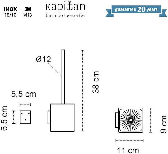 Kapitan Inox Badezimmer Toilettenbürste Silber