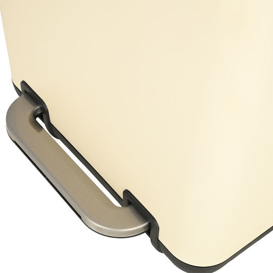 Estia Cubic Metallic Toilet Brush and Basket Set Soft Close 6lt Beige