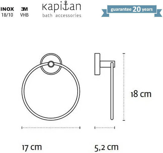 Kapitan Ring Badezimmer Einzeln Schrauben 17x17cm Weißer Kapitan Ring Badezimmer Einzeln Schrauben 17x17cm Weißer