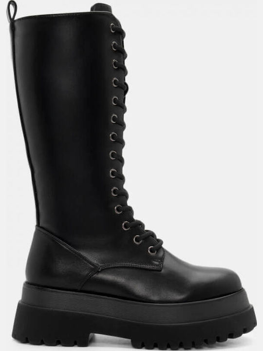 Damenstiefel mit Mittelhohem Absatz in Schwarz