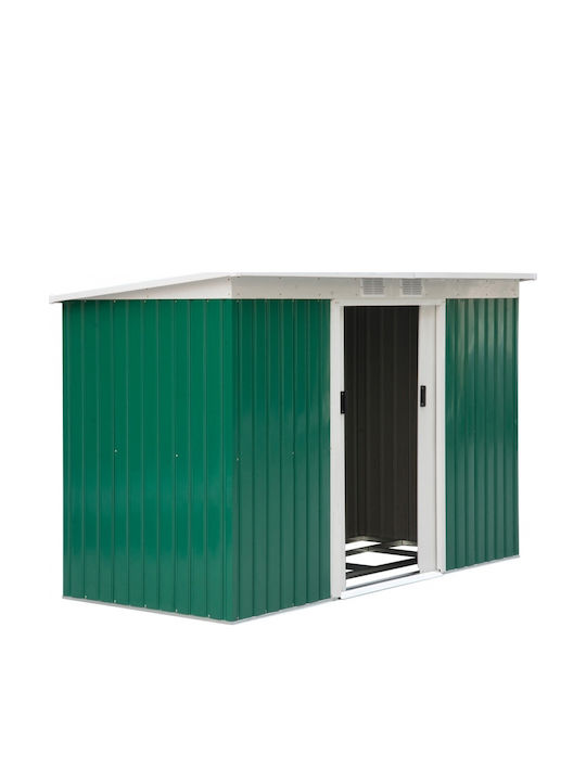 Depozit Metalic De Grădină Galvanizat Verde Rezistent La Vânt L2.8xL1.3xÎ1.72m