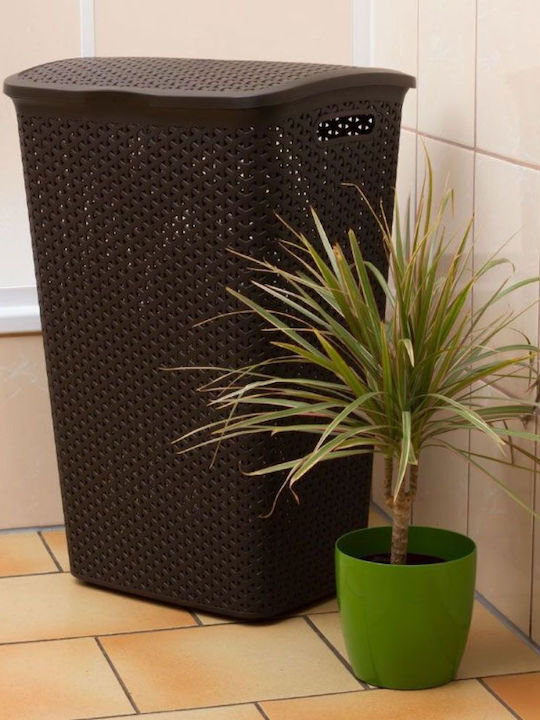 Curver My Style Coș De Rufe Din Plastic 55L Cu Capac 33x43x60cm Maro