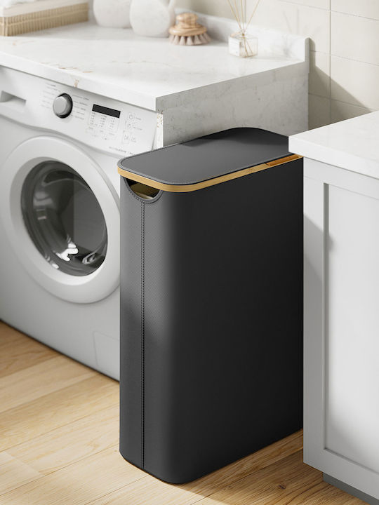 Songmics Laundry Basket Fabric 65l with Lid 42x22.5x70.5cm Black