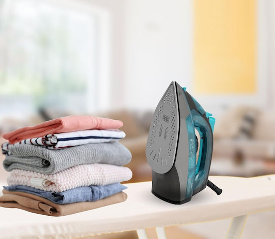 Black & Decker Fier de Călcat cu Aburi 2200W cu Talpă din Oțel Inoxidabil