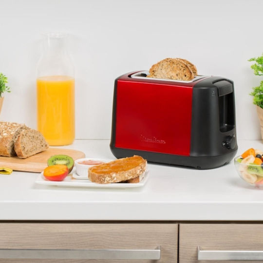 Moulinex Subito Φρυγανιέρα 2 Θέσεων 850W Κόκκινη