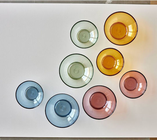 Bitz Servierschüssel Rund Glas Blau mit Durchmesser 20cm