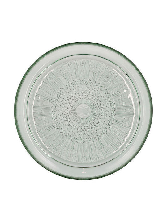 Bitz Plate Shallow Glass Green with Diameter 25cm