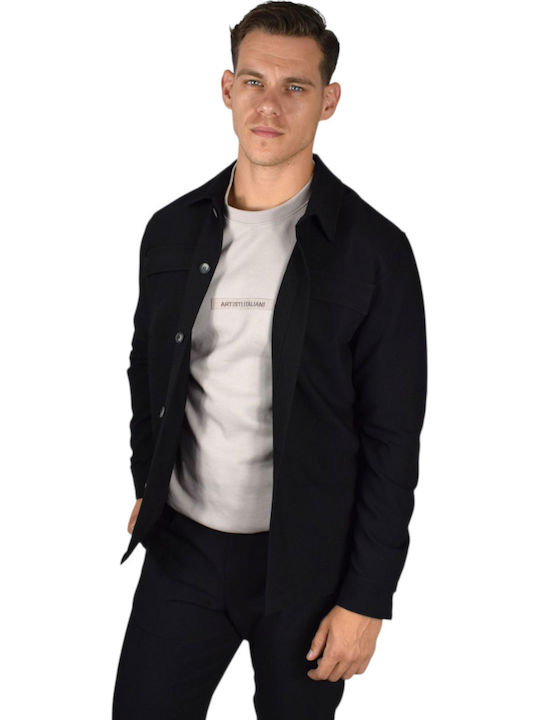 Overshirt Cu mânecă lungă Cămașă Black