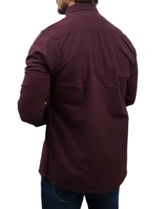 Langärmlig Hemd Aubergine, Bordeaux